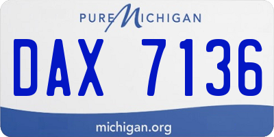 MI license plate DAX7136