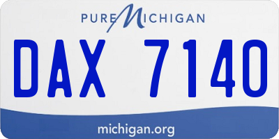 MI license plate DAX7140