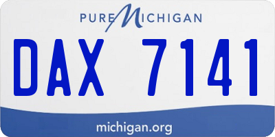 MI license plate DAX7141