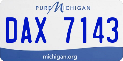 MI license plate DAX7143