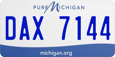 MI license plate DAX7144