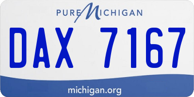 MI license plate DAX7167