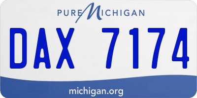 MI license plate DAX7174