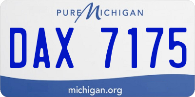 MI license plate DAX7175