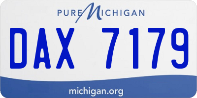 MI license plate DAX7179