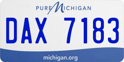 MI license plate DAX7183