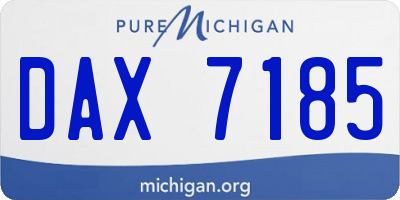 MI license plate DAX7185
