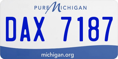 MI license plate DAX7187