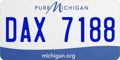 MI license plate DAX7188