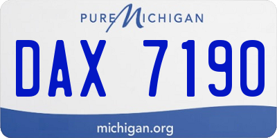 MI license plate DAX7190