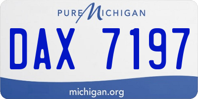MI license plate DAX7197
