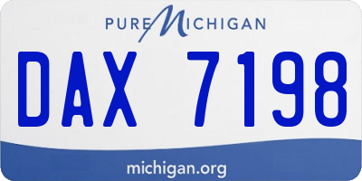 MI license plate DAX7198