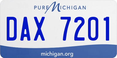 MI license plate DAX7201