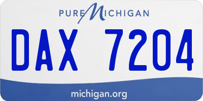 MI license plate DAX7204