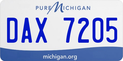 MI license plate DAX7205