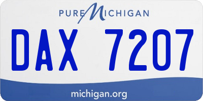 MI license plate DAX7207
