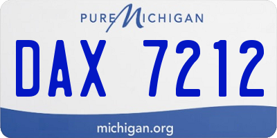 MI license plate DAX7212