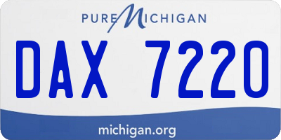 MI license plate DAX7220