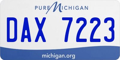 MI license plate DAX7223