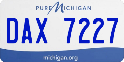 MI license plate DAX7227