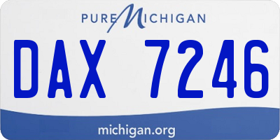 MI license plate DAX7246