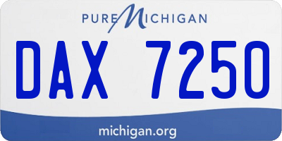 MI license plate DAX7250