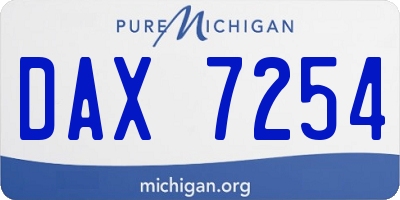 MI license plate DAX7254