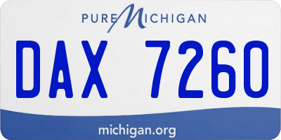 MI license plate DAX7260