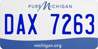 MI license plate DAX7263
