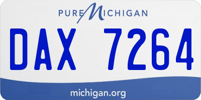 MI license plate DAX7264