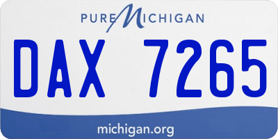 MI license plate DAX7265