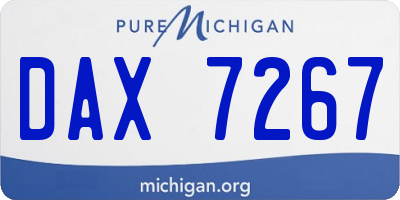 MI license plate DAX7267