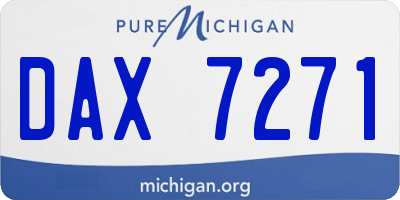MI license plate DAX7271
