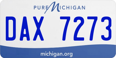 MI license plate DAX7273
