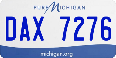 MI license plate DAX7276