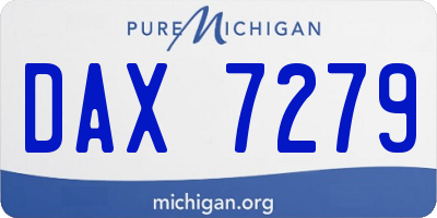 MI license plate DAX7279