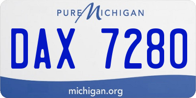 MI license plate DAX7280