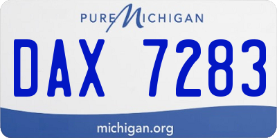 MI license plate DAX7283