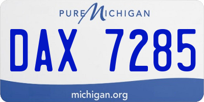 MI license plate DAX7285