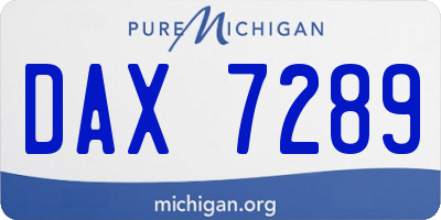 MI license plate DAX7289