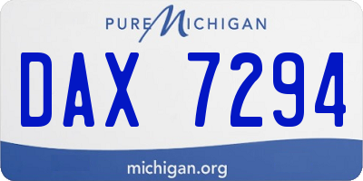 MI license plate DAX7294