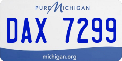 MI license plate DAX7299