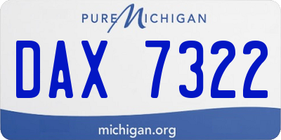 MI license plate DAX7322