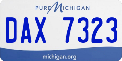 MI license plate DAX7323