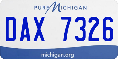MI license plate DAX7326