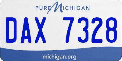 MI license plate DAX7328