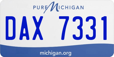 MI license plate DAX7331