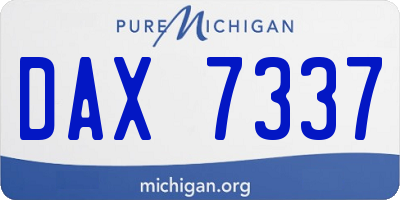 MI license plate DAX7337