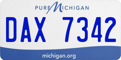 MI license plate DAX7342