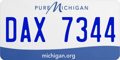 MI license plate DAX7344